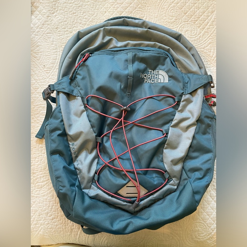 Teal and Pink The North Face Backpack